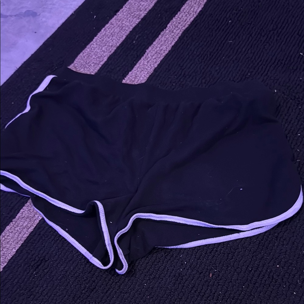Black Athletic Shorts with White Trim
